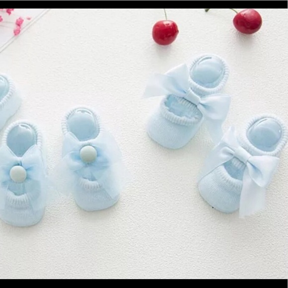 3 Pairs/Lot Lace Bow Flower Baby Socks Anti-Slip - Picture 6 of 6